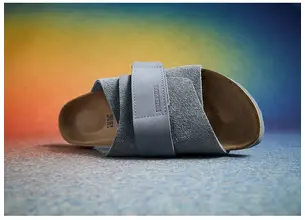 Δερμάτινες παντόφλες Birkenstock Kyoto γυναικείες, χρώμα: γκρι, 1029157