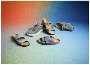 Δερμάτινες παντόφλες Birkenstock Kyoto γυναικείες, χρώμα: γκρι, 1029157