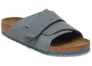 Δερμάτινες παντόφλες Birkenstock Kyoto γυναικείες, χρώμα: γκρι, 1029157