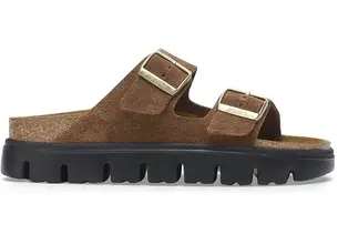 Παντόφλες σουέτ Birkenstock Arizona Chunky Birkenstock x Papillio γυναικείες, χρώμα: καφέ, 1028389