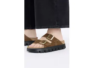 Παντόφλες σουέτ Birkenstock Arizona Chunky Birkenstock x Papillio γυναικείες, χρώμα: καφέ, 1028389