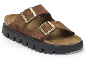 Παντόφλες σουέτ Birkenstock Arizona Chunky Birkenstock x Papillio γυναικείες, χρώμα: καφέ, 1028389