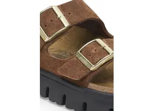 Παντόφλες σουέτ Birkenstock Arizona Chunky Birkenstock x Papillio γυναικείες, χρώμα: καφέ, 1028389