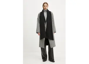 Μάλλινο παλτό διπλής όψης Karl Lagerfeld χρώμα: μαύρο, A1W15018