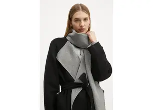Μάλλινο παλτό διπλής όψης Karl Lagerfeld χρώμα: μαύρο, A1W15018