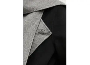 Μάλλινο παλτό διπλής όψης Karl Lagerfeld χρώμα: μαύρο, A1W15018