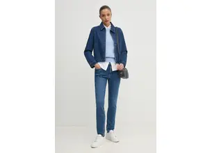 Τζιν μπουφάν Calvin Klein Jeans χρώμα: ναυτικό μπλε, J20J224545