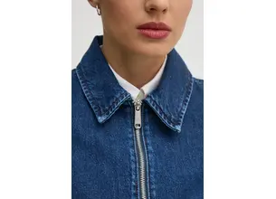Τζιν μπουφάν Calvin Klein Jeans χρώμα: ναυτικό μπλε, J20J224545