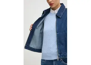 Τζιν μπουφάν Calvin Klein Jeans χρώμα: ναυτικό μπλε, J20J224545