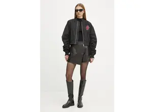 Μπουφάν bomber Karl Lagerfeld γυναικείο, χρώμα: μαύρο, A1W14039