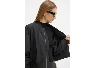 Μπουφάν bomber Karl Lagerfeld γυναικείο, χρώμα: μαύρο, A1W14039