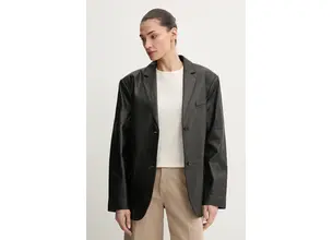 Δερμάτινο σακάκι MICHAEL Michael Kors χρώμα: μαύρο, MF41098FAF
