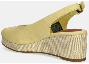Σανδάλια Tommy Hilfiger FLAG MID WEDGE ESPAD SLINGBACK χρώμα: κίτρινο, FW0FW08595