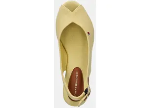 Σανδάλια Tommy Hilfiger FLAG MID WEDGE ESPAD SLINGBACK χρώμα: κίτρινο, FW0FW08595