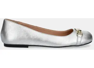 Δερμάτινες μπαλαρίνες Love Moschino χρώμα: ασημί, JA11011G1MIF090B