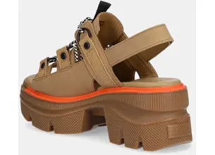 Σανδάλια nubuck Sorel REIN CB LACE PLATFORM HE χρώμα: μπεζ, 2113101263