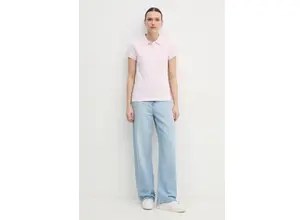 Πόλο Tommy Hilfiger χρώμα: ροζ, WW0WW45429