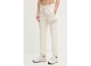 Βαμβακερό παντελόνι Dkny χρώμα: μπεζ, DP5P3615