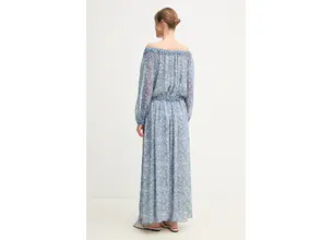 Μεταξωτό φόρεμα Weekend Max Mara χρώμα: μπλε, 2515221162600