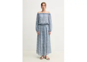 Μεταξωτό φόρεμα Weekend Max Mara χρώμα: μπλε, 2515221162600
