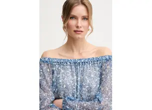Μεταξωτό φόρεμα Weekend Max Mara χρώμα: μπλε, 2515221162600