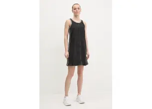 Φόρεμα τζιν adidas Originals DENIM 3S DRESS χρώμα: μαύρο, JD3108