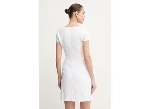Λινό φόρεμα Guess ISABEAU χρώμα: άσπρο, W5GK41 WH5L2