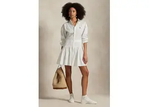 Βαμβακερό φόρεμα Polo Ralph Lauren χρώμα: άσπρο, 211965856