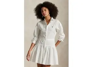 Βαμβακερό φόρεμα Polo Ralph Lauren χρώμα: άσπρο, 211965856