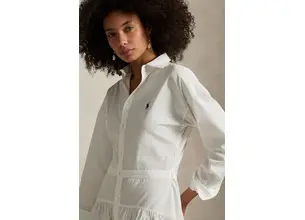Βαμβακερό φόρεμα Polo Ralph Lauren χρώμα: άσπρο, 211965856