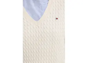 Βαμβακερό πουλόβερ Tommy Hilfiger χρώμα: μπεζ, WW0WW44987