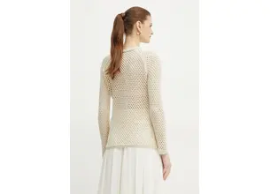 Βαμβακερό πουλόβερ Marella Emme by Marella γυναικείο, χρώμα: μπεζ, 2515361101200