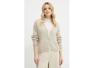 Μάλλινη ζακέτα Weekend Max Mara χρώμα: μπεζ, 2515341031600