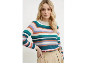 Βαμβακερό πουλόβερ Weekend Max Mara γυναικείο, χρώμα: μπεζ, 2515361161600