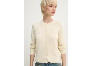 Ζακέτα με μείγμα μετάξι ZADIG&VOLTAIRE χρώμα: μπεζ, KWCA01585