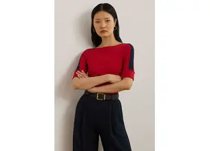 Βαμβακερό μπλουζάκι Lauren Ralph Lauren γυναικείο, χρώμα: κόκκινο, 200957589