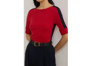 Βαμβακερό μπλουζάκι Lauren Ralph Lauren γυναικείο, χρώμα: κόκκινο, 200957589