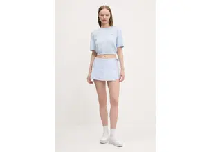 Βαμβακερό μπλουζάκι Tommy Jeans γυναικείο, χρώμα: μπλε, DW0DW20324