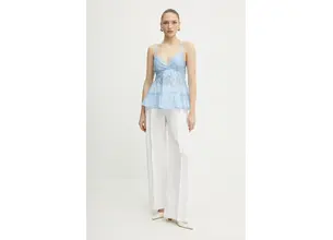 Μπλουζάκι Ermanno Scervino χρώμα: μπλε, 56TL025ES3