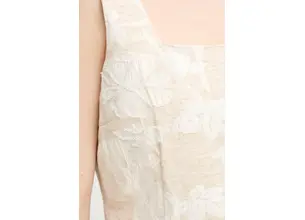 Φόρεμα από λινό μείγμα Blugirl Blumarine χρώμα: μπεζ, RA5131.T2942