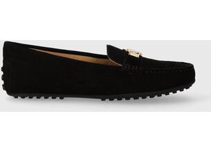 Μοκασίνια σουέτ Lauren Ralph Lauren Barnsbury χρώμα: μαύρο, 802821629018 F3802821629018