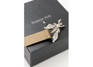 Δερμάτινη ζώνη Patrizia Pepe χρώμα: μπεζ, 8W0016 L001