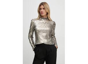 Μπλουζάκι Bruuns Bazaar MoeaBBAniqa blouse χρώμα: ασημί, BBW4155