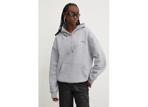 Μπλούζα Guess Jeans χρώμα: γκρι, με κουκούλα, W4BQ21 KC811