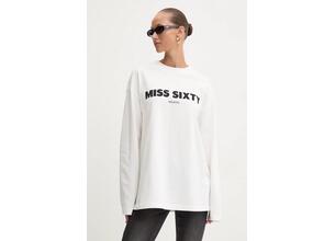 Βαμβακερή μπλούζα με μακριά μανίκια Miss Sixty χρώμα: άσπρο, 6L3SJ3770000