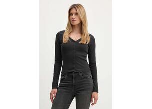 Longsleeve Levi's χρώμα: μαύρο, A8783