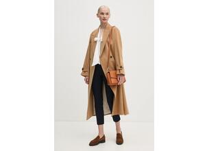 Μάλλινο παλτό Tommy Hilfiger χρώμα: μπεζ, WW0WW43602