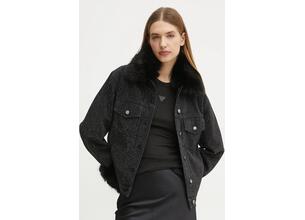 Μπουφάν Guess GILDA χρώμα: μαύρο, W4BN48 D5HM1