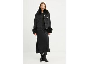Μπουφάν Guess GILDA χρώμα: μαύρο, W4BN48 D5HM1