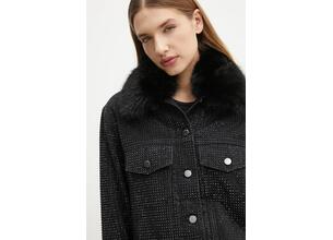 Μπουφάν Guess GILDA χρώμα: μαύρο, W4BN48 D5HM1
